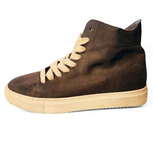 Sam Edelman Pence Faux Fur-Trim Suede High-Top Sneakers Size 8.5